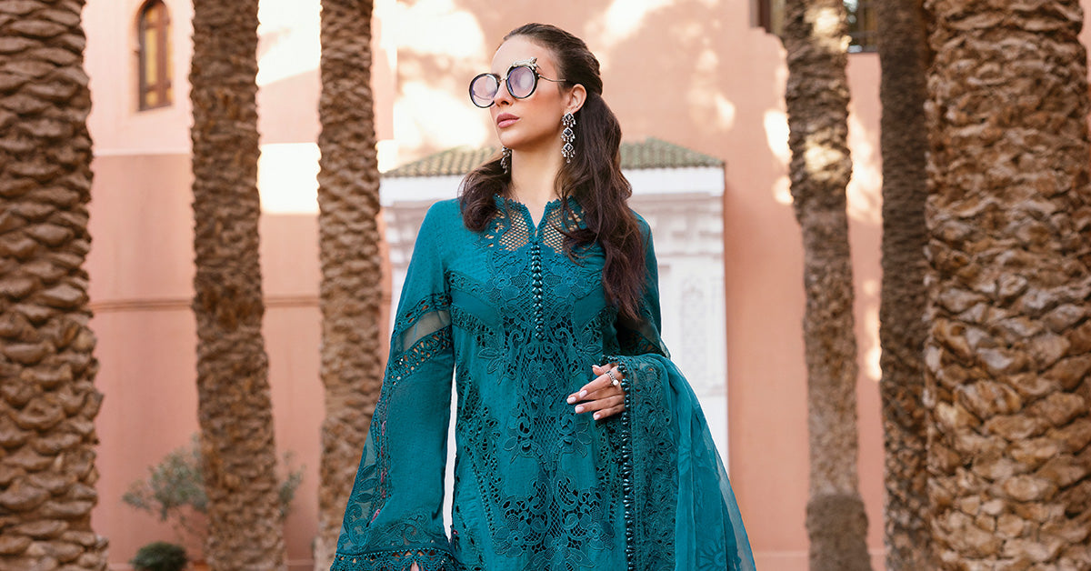 3 Piece Unstitched Embroidered Dobby Lawn Suit D-2513-B