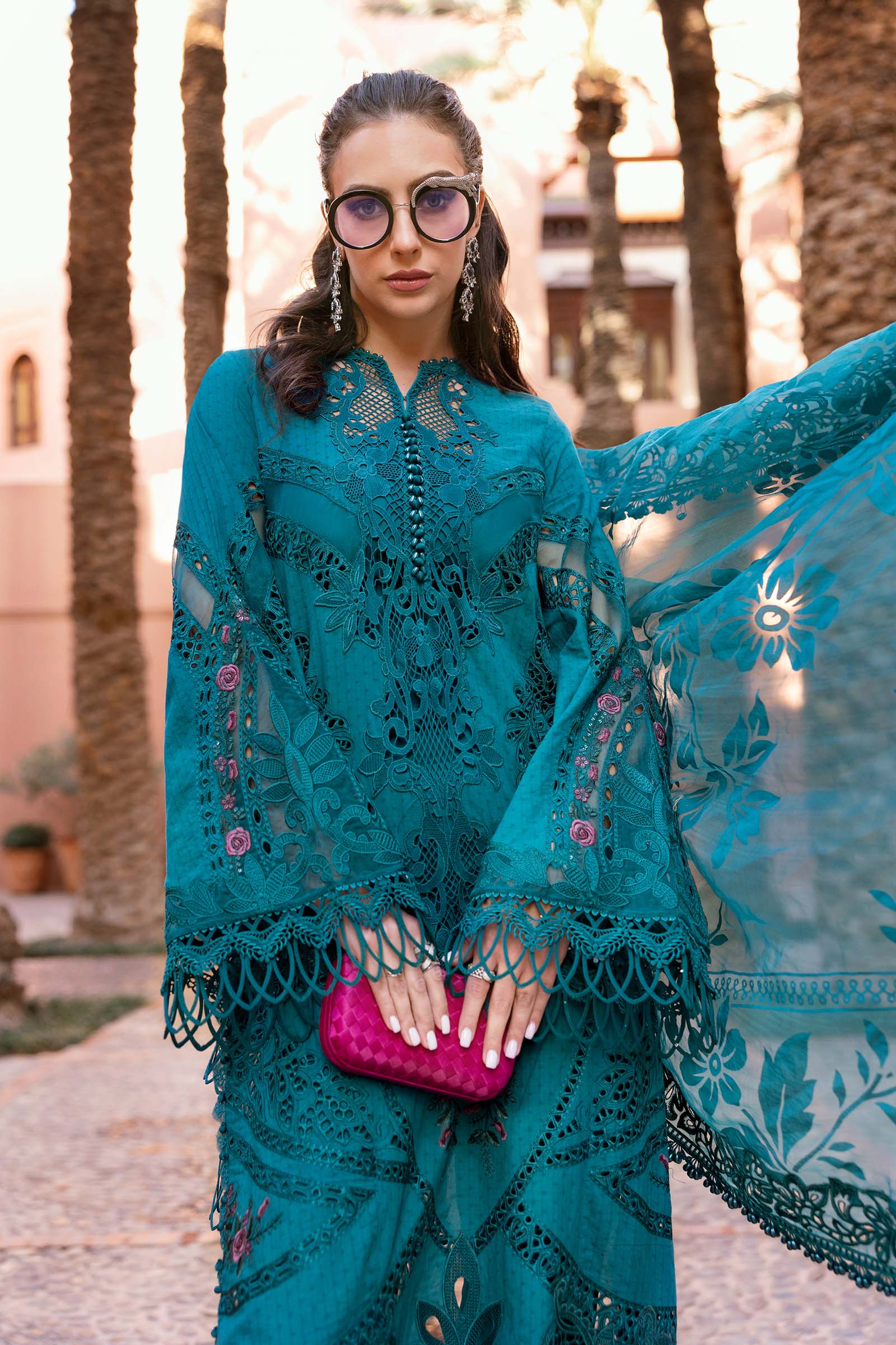 3 Piece Unstitched Embroidered Dobby Lawn Suit D-2513-B