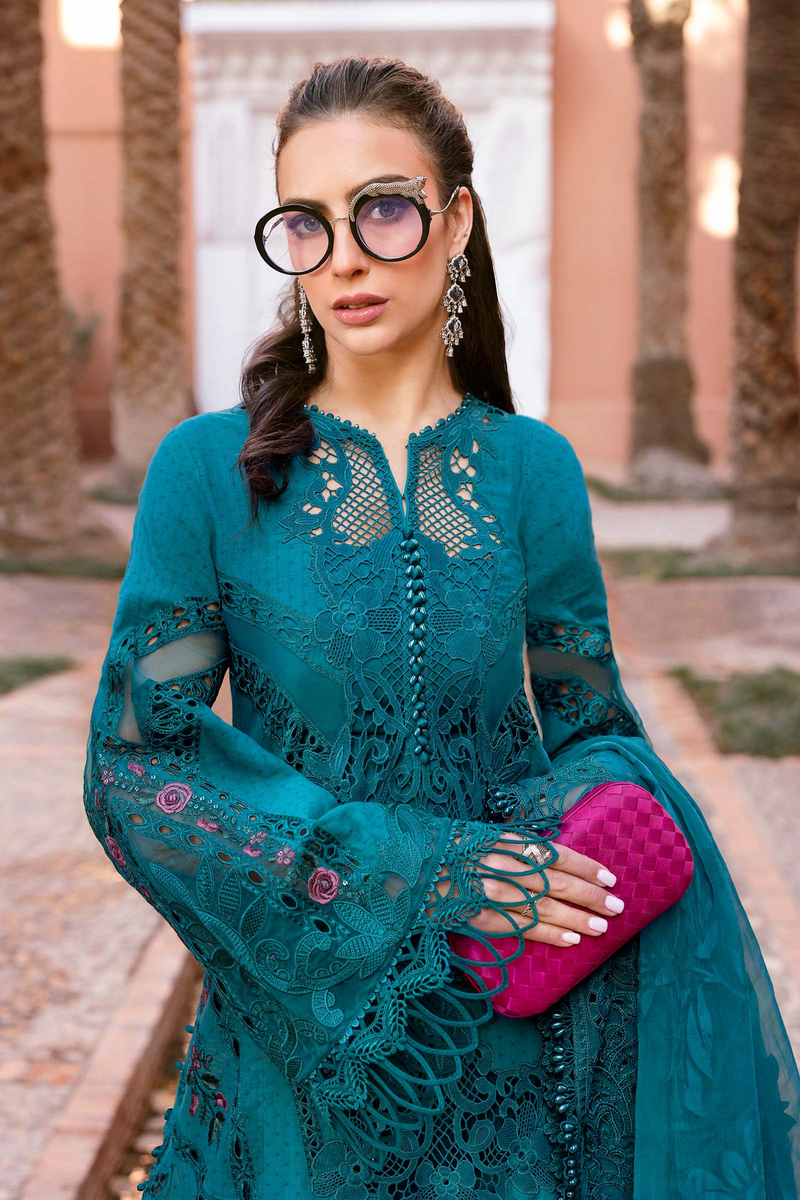3 Piece Unstitched Embroidered Dobby Lawn Suit D-2513-B