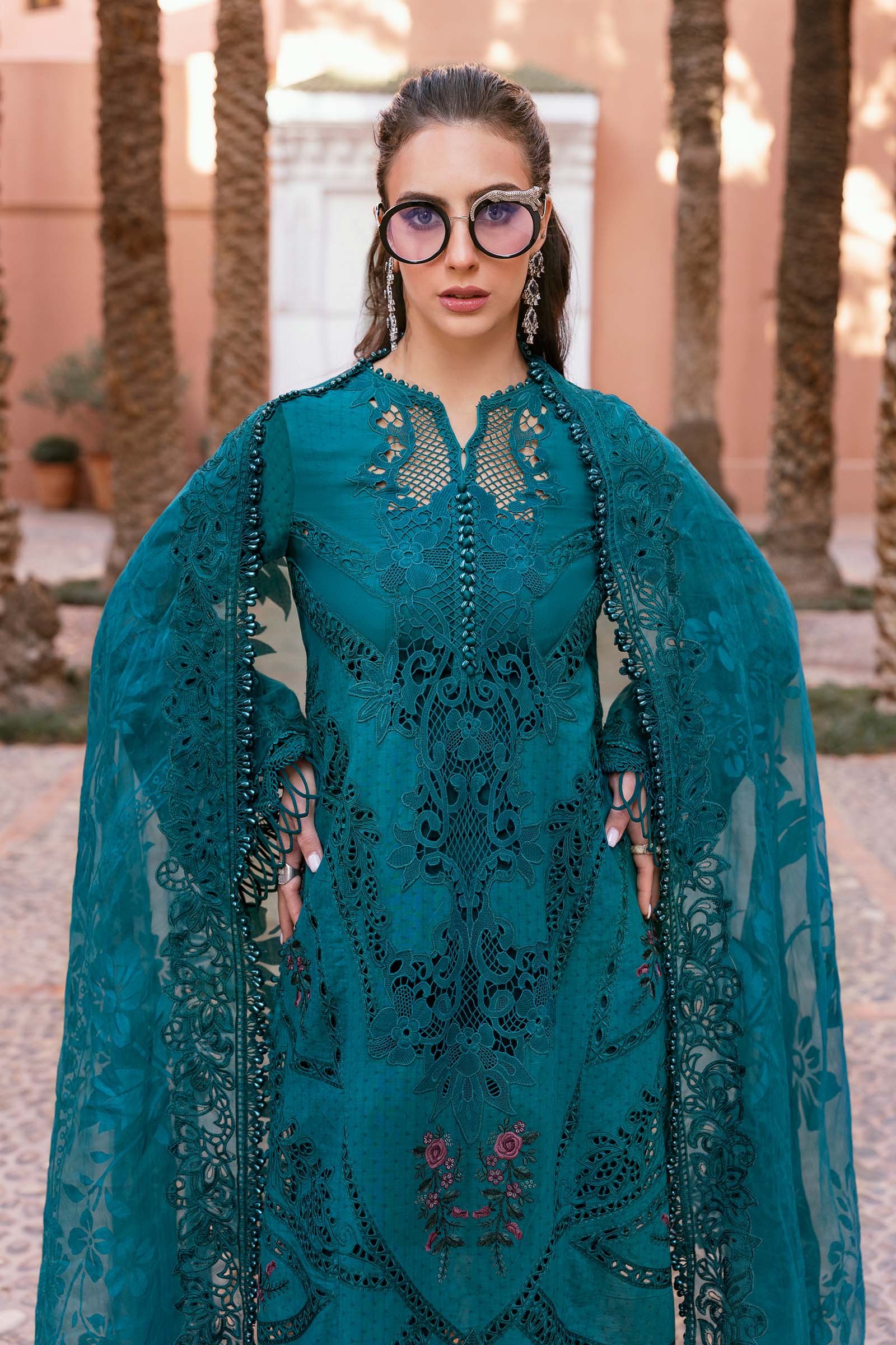 3 Piece Unstitched Embroidered Dobby Lawn Suit D-2513-B
