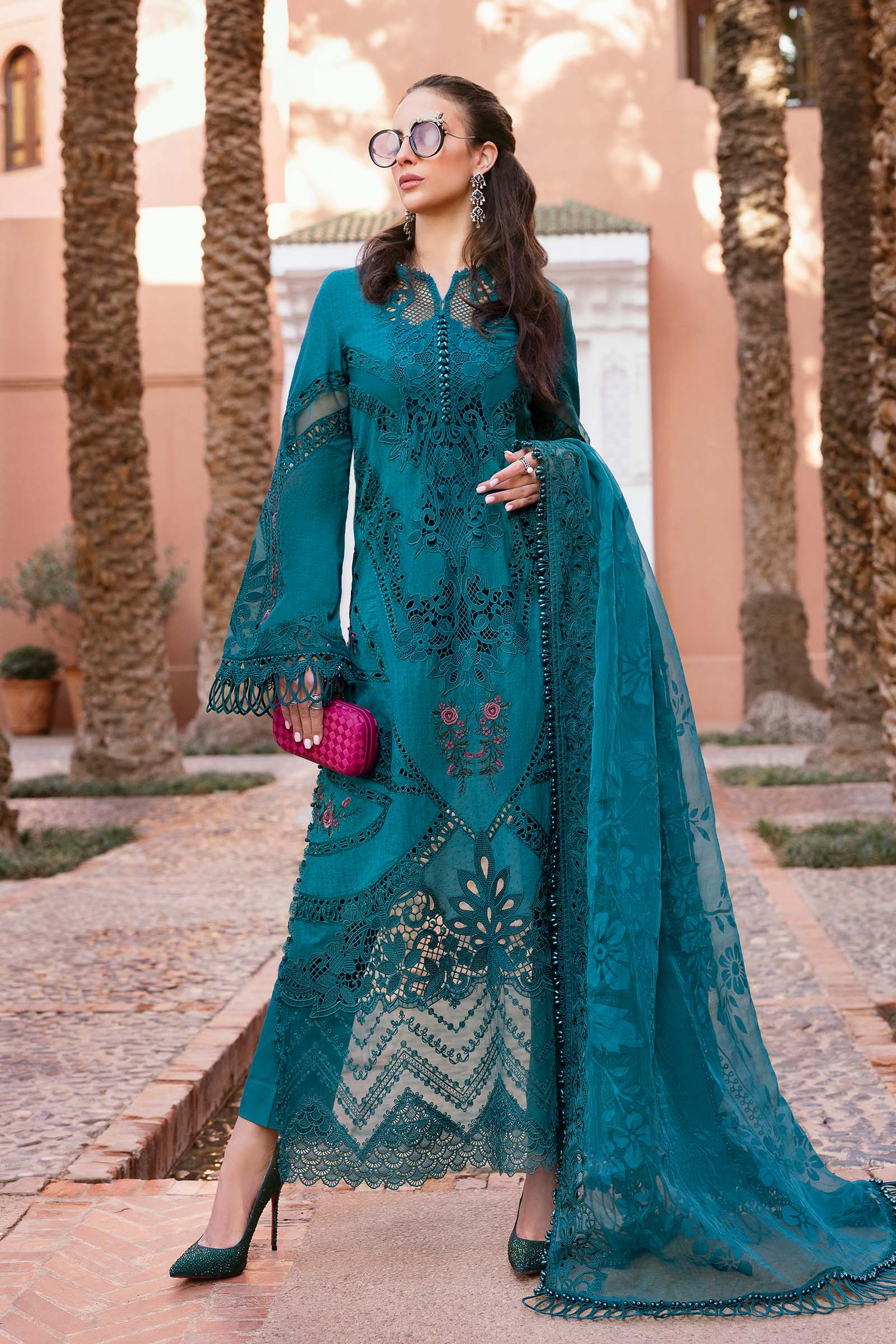 3 Piece Unstitched Embroidered Dobby Lawn Suit D-2513-B
