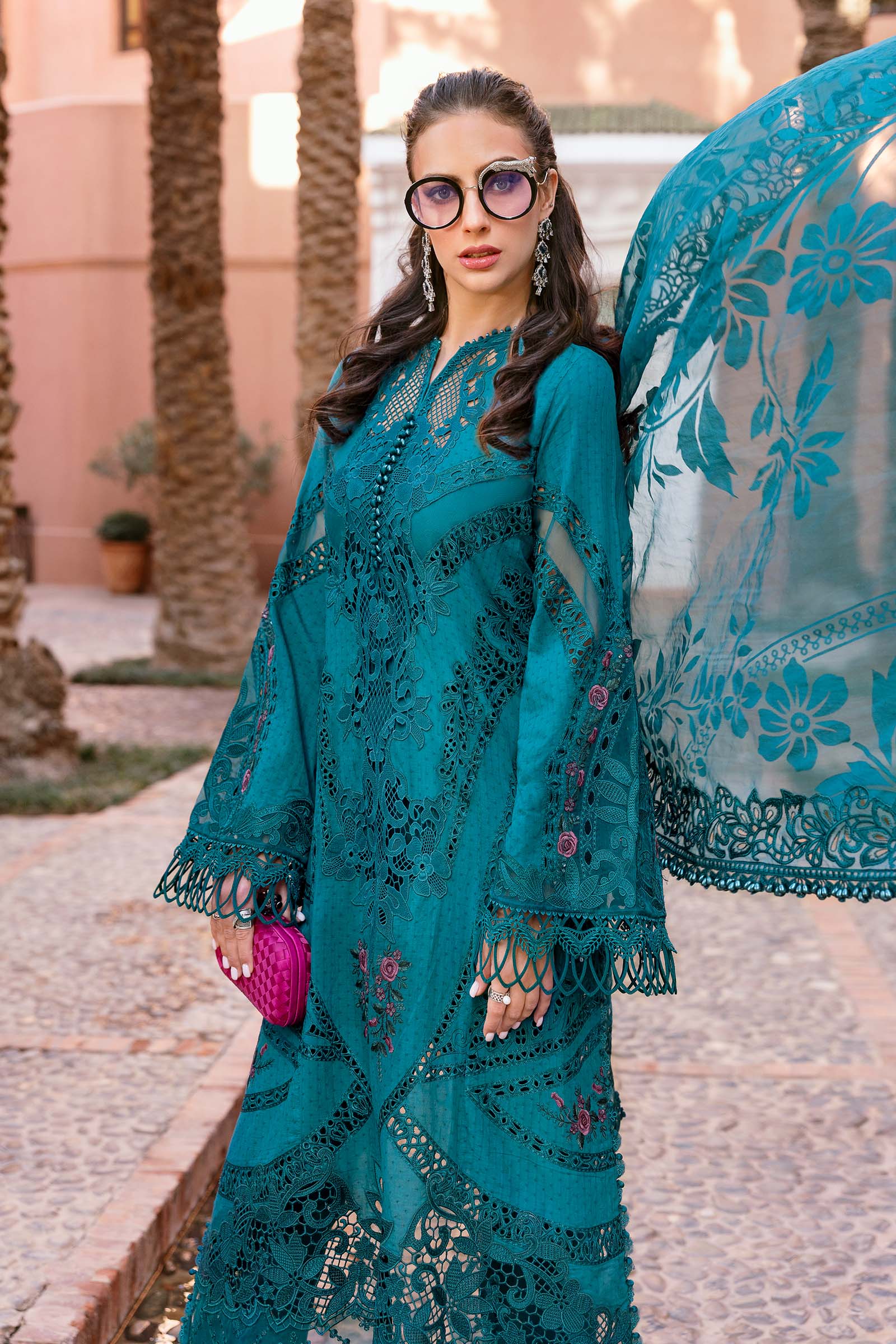 3 Piece Unstitched Embroidered Dobby Lawn Suit D-2513-B